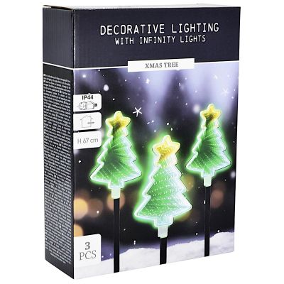 6. LAMPKI DEKORACYJNE ZEW ŚCIEŻKA STICK 3SZT CHOINKA MIRROR
