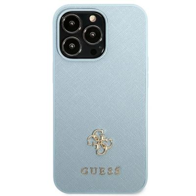 3. Etui Guess Saffiano 4G Small Metal Logo na iPhone 13 Pro / 13 - niebieskie