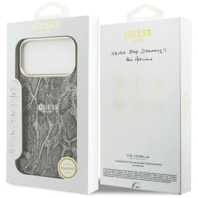 8. Etui Guess Python Pattern MagSafe na iPhone 17 Pro Max - czarne