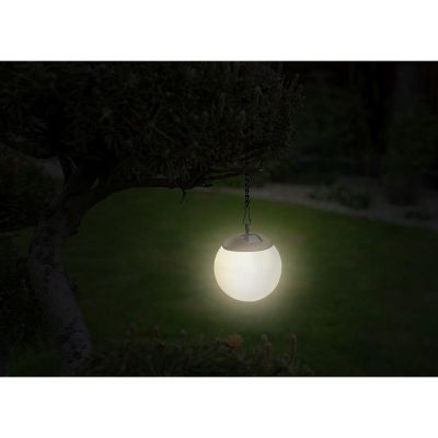 32. LAMPA SOLARNA PLASTIKOWA KULA WISZĄCA NA KLIPS 10X30CM