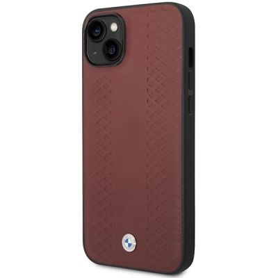 2. Etui BMW Leather Diamond Pattern na iPhone 14 - burgundowe