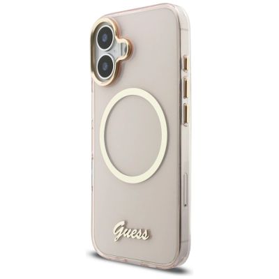 2. Etui Guess IML Script Metal MagSafe do iPhone 17 - różowe