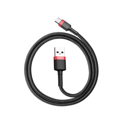 8. Kabel Baseus Cafule USB-A / USB-C QC 3.0 3A 0.5 m - czarno-czerwony
