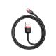 8. Kabel Baseus Cafule USB-A / USB-C QC 3.0 3A 0.5 m - czarno-czerwony