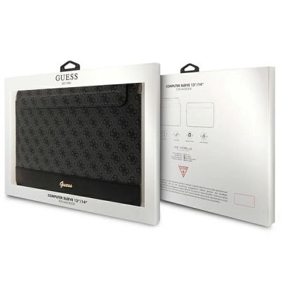 4. Pokrowiec Guess 4G Stripe Metal Logo na laptopa 14" - czarny