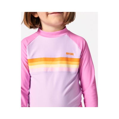 2. Lycra RIP CURL Rainbow Tide Ls Rash Vest-Girl różowy