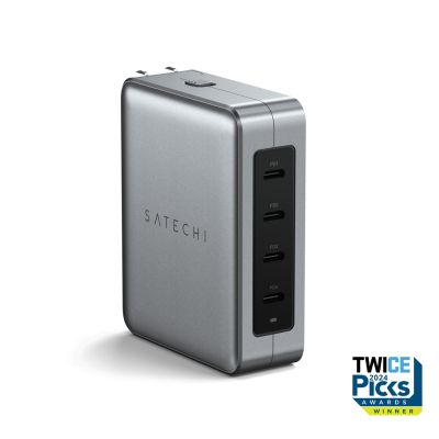 4. Satechi 4-Port GaN Travel Charger - ładowarka podróżna 145W z 4 adapterami do gniazdek - US, UK, EU, AS (4x USB-C)