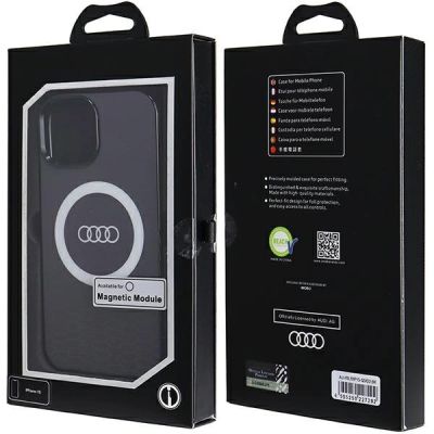 7. Etui Audi IML Big Logo MagSafe na iPhone 15 / 14 / 13 - czarne
