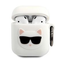 Etui Karl Lagerfeld Silicone Choupette na AirPods 1 / 2 Cover - białe