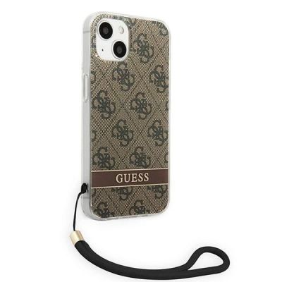 4. Etui Guess 4G Print Strap na iPhone 14 Plus - brązowe