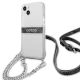 2. Etui Guess 4G Grey Strap Silver Chain na iPhone 13 mini - przezroczyste