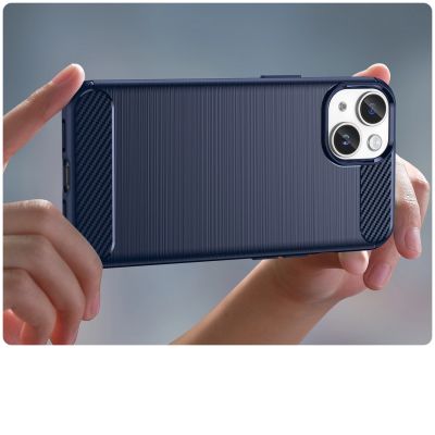 5. Carbon Case etui iPhone 14 Plus elastyczny żelowy pokrowiec na tył plecki niebieski