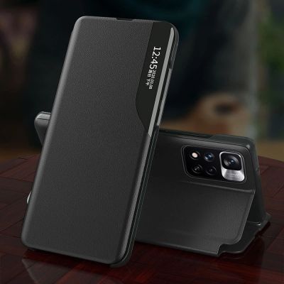 11. Eco Leather View Case elegancki futerał etui z klapką i funkcją podstawki Xiaomi Redmi Note 11T 5G / Redmi Note 11S 5G / Poco M4 Pro 5G  czarny