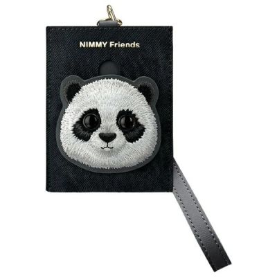 3. Zestaw Nimmy Big Eyed Pet 2.0 Panda 3w1 torebka na telefon + portfel + etui na lokalizator - czarny