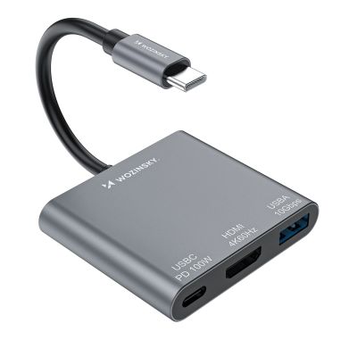 2. Hub Wozinsky WHCH-01 USB-C PD 100W HDMI 4K@30Hz USB-A 10Gbps - szary