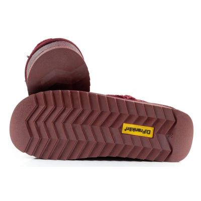 9. D.Franklin buty śniegowce damskie zimowe modne futerko ocieplane bordowe