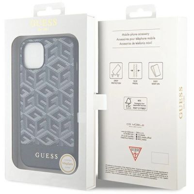 8. Etui Guess GCube Stripes MagSafe na iPhone 15 / 14 / 13 - czarne