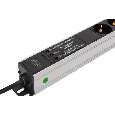11. Digitus DN-95438 rozdzielacz zasilania PDU 9 x gniazdo sieciowe 1U Czarny, Srebrny