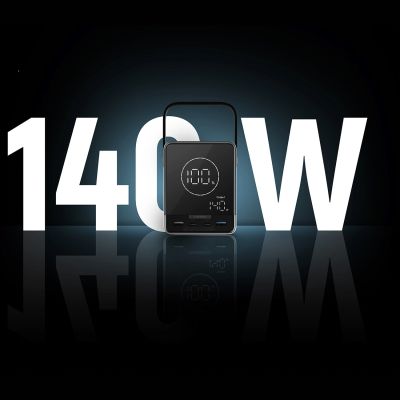 8. Powerbank Cuktech 300W 40000mAh z ładowaniem bezprzewodowym 2x USB-C + 2x USB-A - czarny
