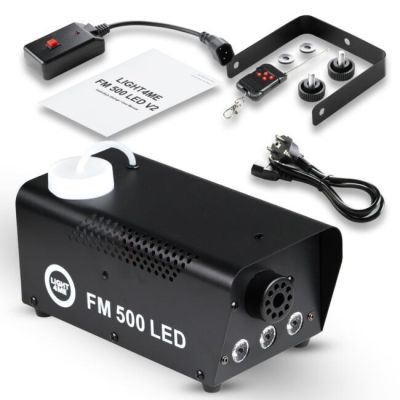 5. LIGHT4ME FM 500 LED V2 - Wytwornica dymu/mgły, pilot bezprzewodowy, moc 500W, efekt świetlny 3x1W RGB