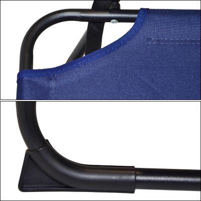 7. FOTEL TURYSTYCZNO PLAŻOWY Z PODŁOKIETNIKAMI 52X54X26/66CM SKŁADANY NIEBIESKI