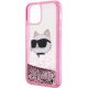 6. Etui Karl Lagerfeld Glitter Choupette Head na iPhone 12 / iPhone 12 Pro - różowe