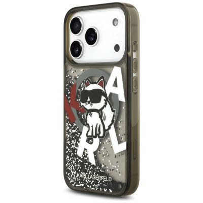 2. Etui Karl Lagerfeld Liquid Glitter Choupette Logo MagSafe na iPhone 17 Pro - czarne