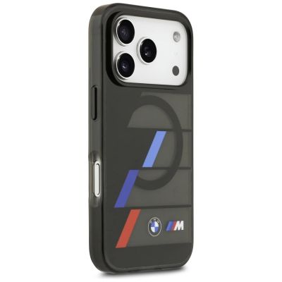 4. Etui BMW M IML Metal Buttons Tricolor Lines MagSafe na iPhone 17 Pro - czarne