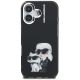 3. Etui Karl Lagerfeld IML Aquarelle Karl & Choupette & Logo na iPhone 16 - czarne
