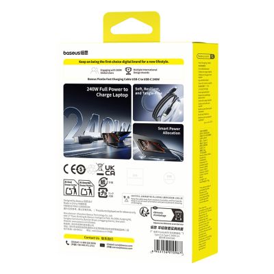 5. Kabel Baseus PicoGo Fast Charging 240W USB-C do USB-C 1m - czarny