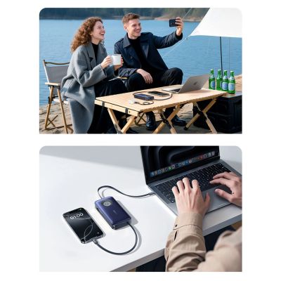 19. Powerbank Baseus EnerCore CR11 20000mAh 100W ze zwijanym kablami USB-C - czarny