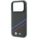 6. Etui BMW M Quadrille Kevlar Print Tricolor Lines & Metal Logo MagSafe na iPhone 18 Pro Max / 17 Pro Max - ciemnoszare