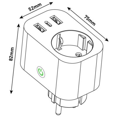 2. Entac ES-SSAUSB-WIBLE adapter wtyczek zasilających Biały