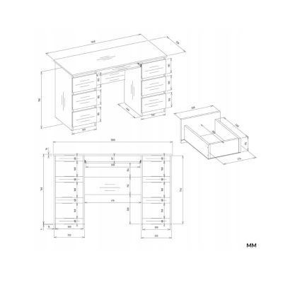 12. ZESTAW BIURKO KUBA + NADSTAWKA BIEL