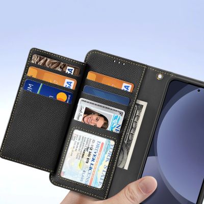 8. Etui skórzane Dux Ducis Lawa na Samsung Galaxy S25+ z odłączanym portfelem magnetycznym - czarne