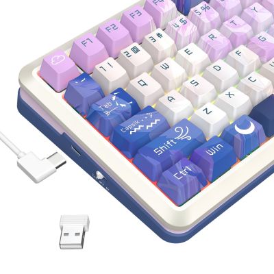 2. REDRAGON K708AK-RGB-PRO FLEKACT klawiatura USB + RF Wireless + Bluetooth Biały
