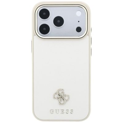3. Etui Guess Saffiano Small 4G & Classic Logo MagSafe na iPhone 17 Pro Max / 18 Pro Max - beżowe