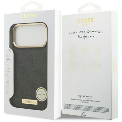 8. Etui Guess 4G Logo Plate MagSafe na iPhone 17 Pro Max - czarne