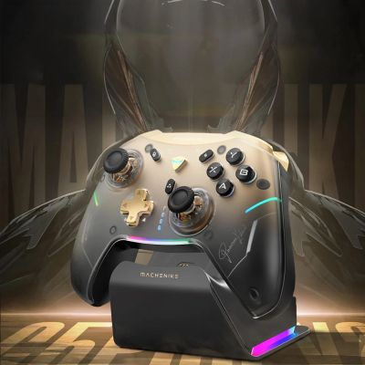 8. Kontroler do gier Machenike G5Pro Premium Edition bezprzewodowy ze stacją ładującą - czarno-złoty