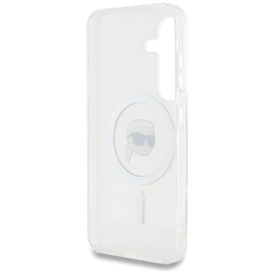 7. Etui Karl Lagerfeld Button Karl Head Printed Logo MagSafe Samsung Galaxy S25 biały