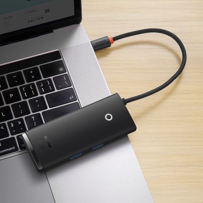 8. Baseus Lite Series wielofunkcyjny HUB USB Typ C - 2 x USB 3.0 / USB Typ C PD / HDMI 1,4 / SD/TF czarny (WKQX050101)