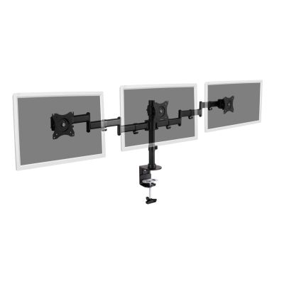 2. Stojak biurkowy potrójny (zacisk) 3xLCD max. 27"max. 8kg uchylno-obrotowy 360° (PIVOT)