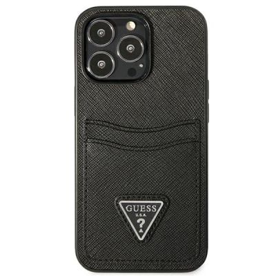 3. Etui Guess Saffiano Triangle Logo Cardslot na iPhone 13 / 13 Pro - czarne