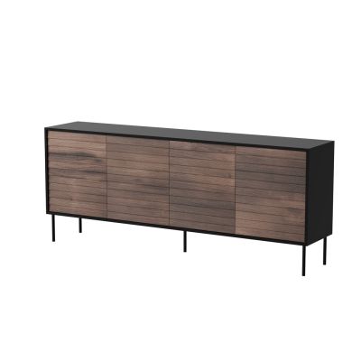 3. Komoda 4D CORTINA 200x40x81 czarny/orzech