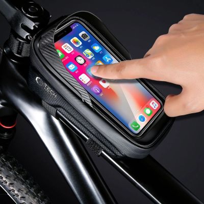 3. Torba Tech-Protect V2 rowerowa z miejscem na telefon 1l - czarna