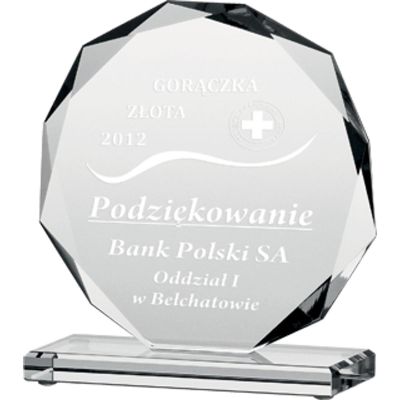 4. Trofeum szklane grawerowane
