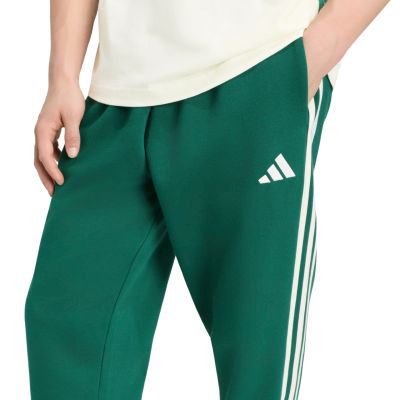 4. Spodnie męskie adidas Essentials 3-Stripes Fleece Tapered Cuffed zielone KY4129