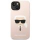 3. Etui Karl Lagerfeld Silicone Karl's Head MagSafe na iPhone 14 Plus - jasnoróżowe
