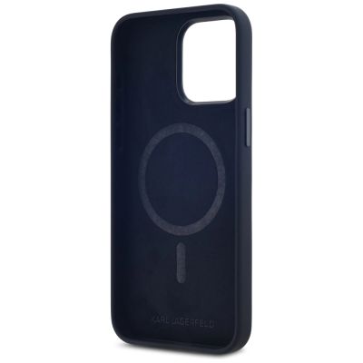 7. Etui Karl Lagerfeld Silicone Shadow Metal Initial MagSafe do iPhone 15 Pro Max czarny
