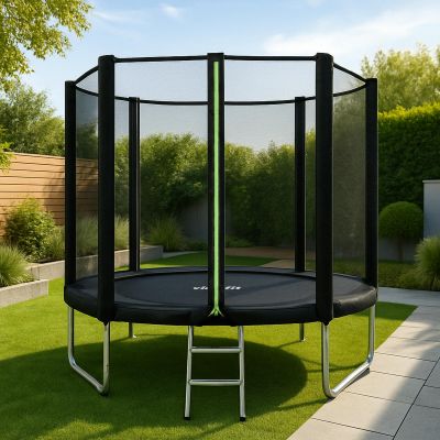 2. VIRTUFIT TRAMPOLINA Z SIATKĄ BEZPIECZEŃSTWA - CZARNA - 305 CM